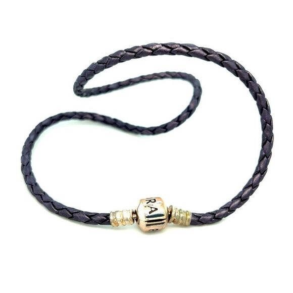 Pandora Purple Leather Double Cord Bracelet - Picture 1 of 3